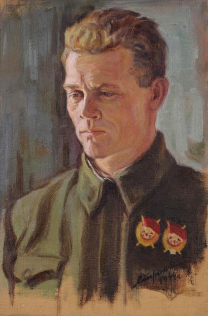 Стронк Г.А. Портрет комиссара партизанского отряда "Вперед" Пивуева М.П. 1944 Стронк Г.А. Портрет комиссара партизанского отряда "Вперед" Пивуева М.П. 1944